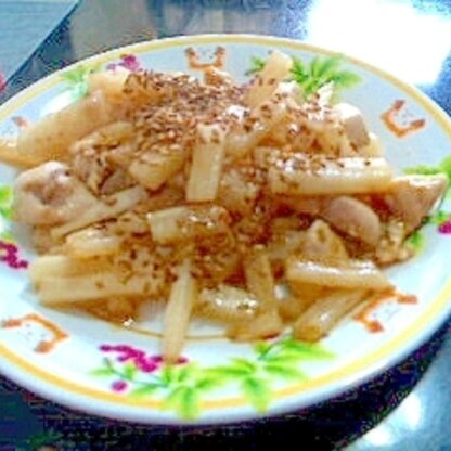 長いもと鶏肉のシャキシャキ炒め